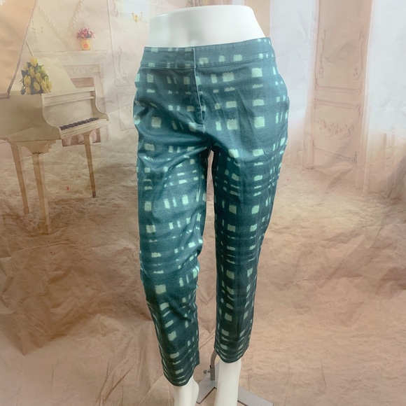 St John Green Windowpane Print Trouser - Picture 2 of 10